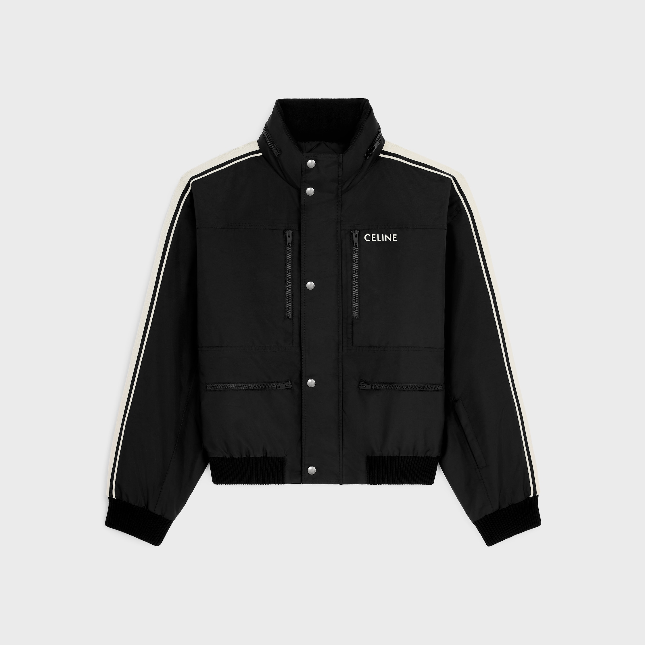 celine ski jacket in technical nylon - BLACK | CELINE
