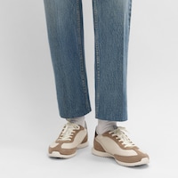 RACER SNEAKER IN NYLON, SUEDE CALFSKIN AND CALFSKIN - OPTIC WHITE / BROWN -  - 2 | CELINE