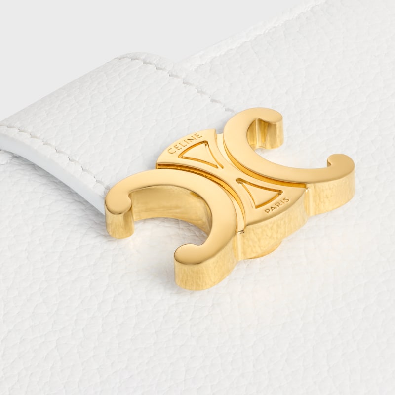 FINE STRAP WALLET NINO IN SUPPLE GRAINED CALFSKIN - ARCTIC WHITE - Women's popular Small Leather Goods - 1 | CELINE