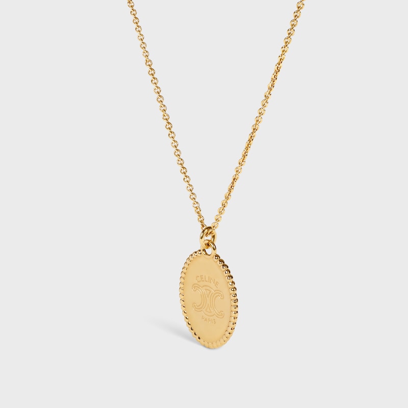 TRIOMPHE MEDAL NECKLACE IN BRASS WITH GOLD FINISH - GOLD - NECKLACES - 1 | CELINE