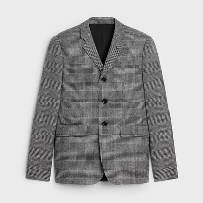 모즈 재킷 - PRINCE OF WALES 울 - 블랙/초크 -  - tileIndex | CELINE