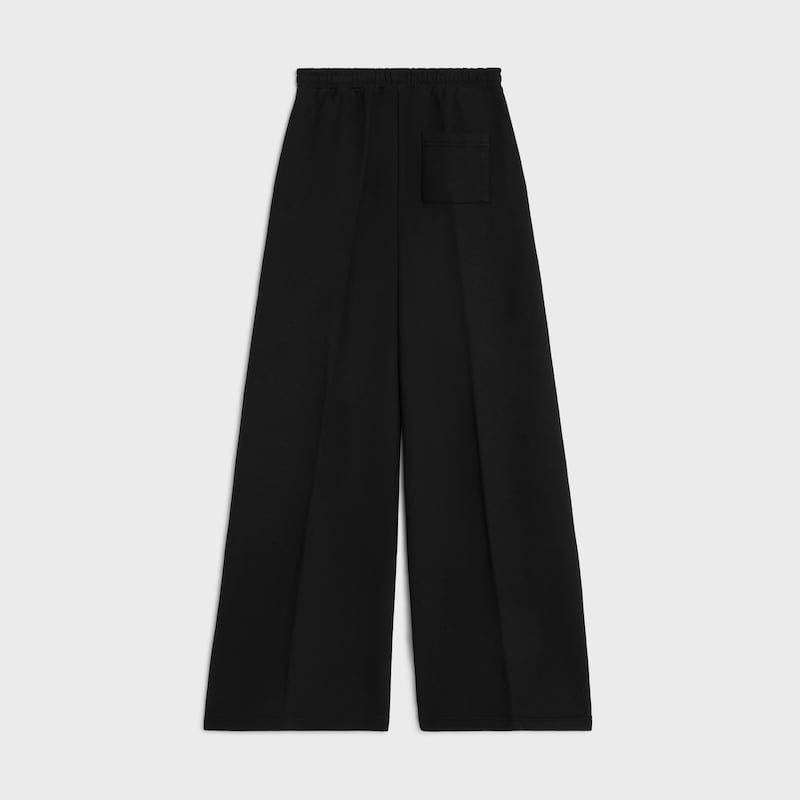 FLARED SWEATPANTS IN cotton fleece - BLACK / WHITE -  - 1 | CELINE