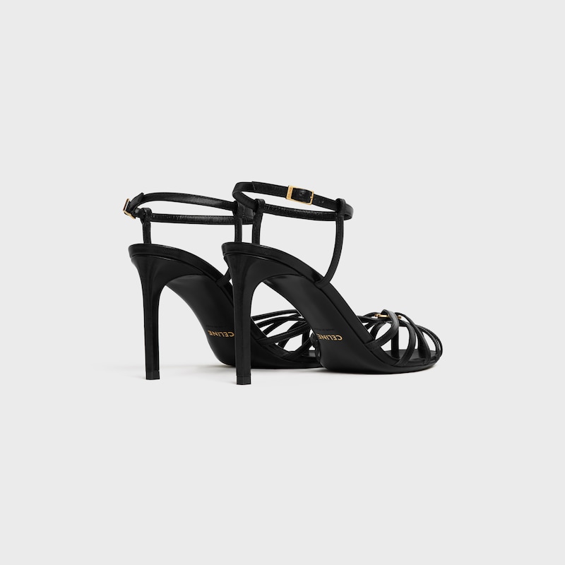 CELINE TRIOMPHE SANDAL IN LAMBSKIN - BLACK -  - 1 | CELINE