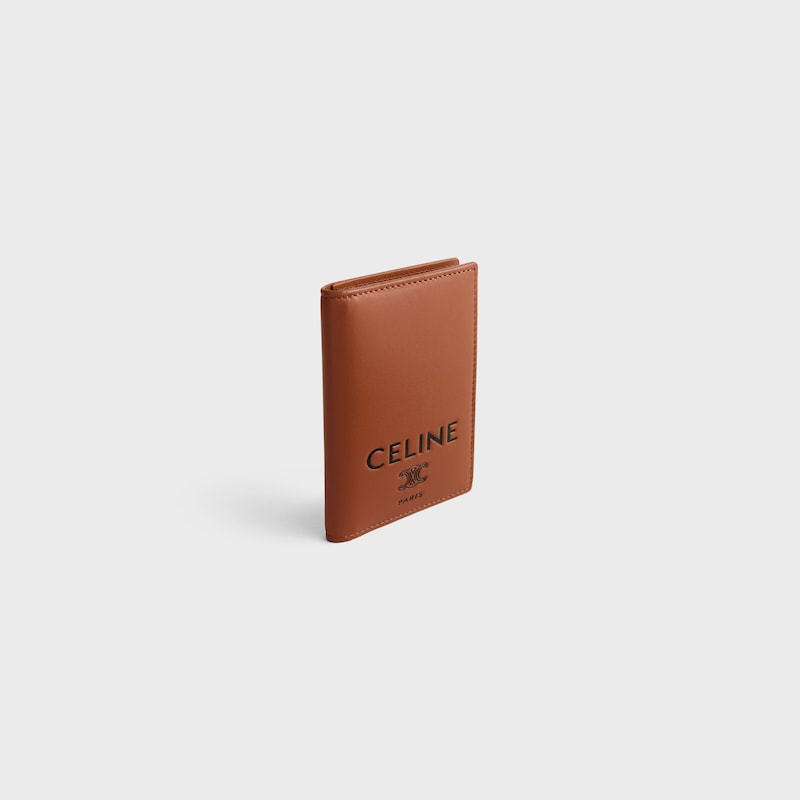 PORTE-CARTES VERTICAL EN AGNEAU LISSE - TAN / BLACK - NOUVEAUT&Eacute;S - 1 | CELINE