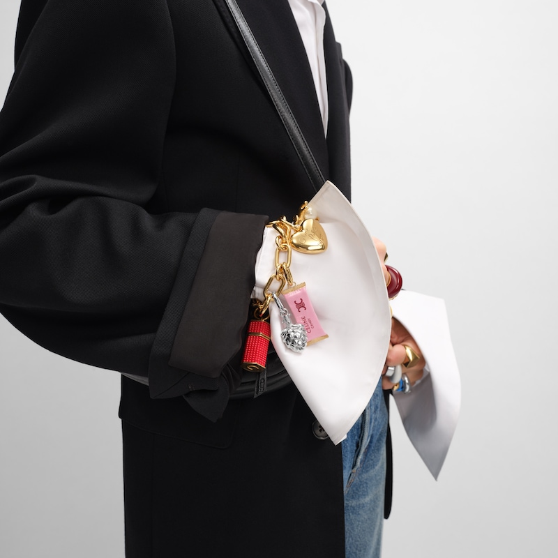 Celine Charms Candy Bar in Enamel and Brass with Gold Finish - PINK / MAGENTA / GOLD - NEW - 1 | CELINE