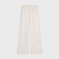กางเกงแทร็กสูท ผ้าเจอร์ซีย์ลายทรียงฟ์ - สีไลท์เบจ -  - 2 | CELINE