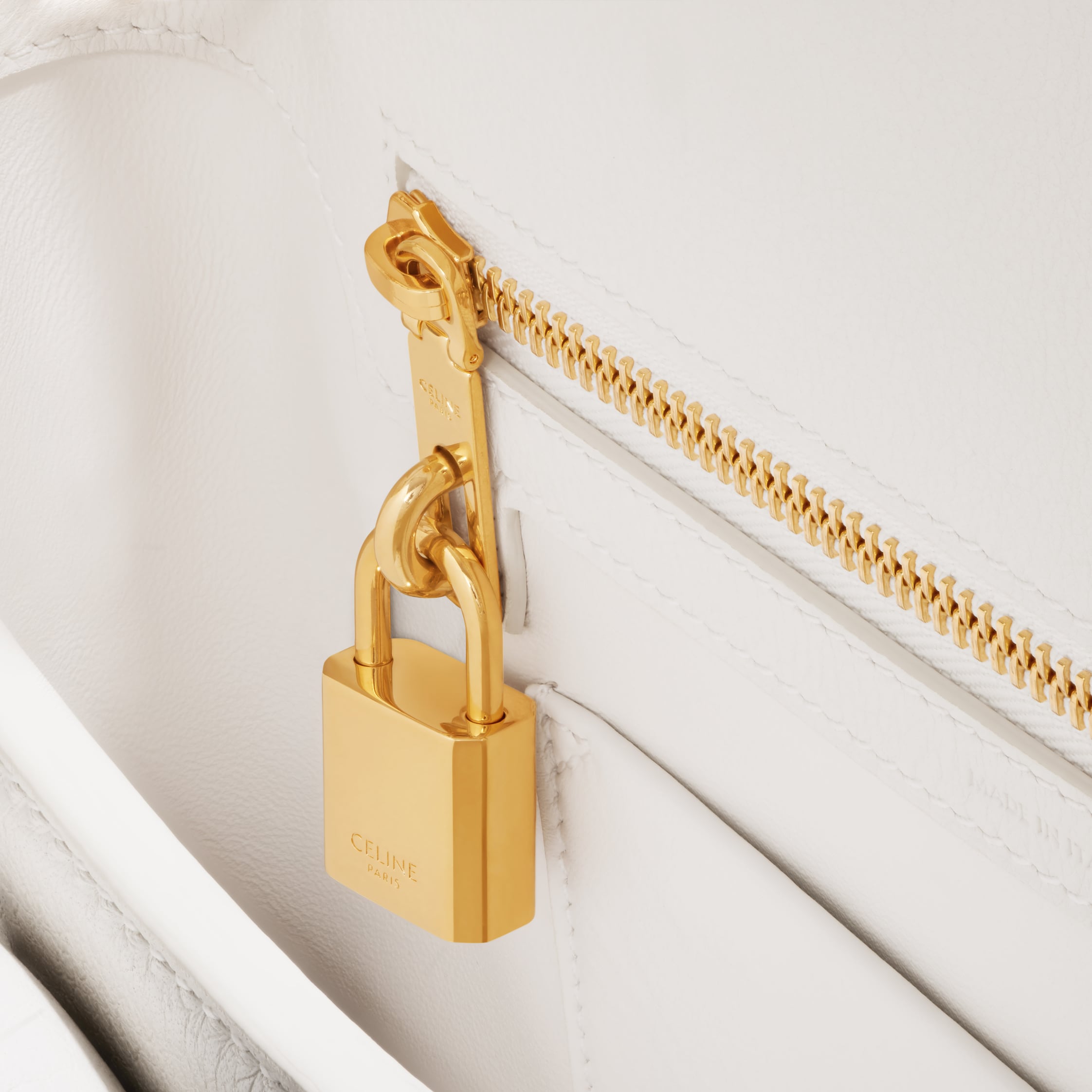 TEEN CELINE CONTI BAG in SUPPLE GRAINED CALFSKIN - WHITE