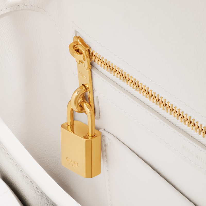 TEEN CELINE CONTI BAG in SUPPLE GRAINED CALFSKIN - WHITE - MORE LINES - 1 | CELINE