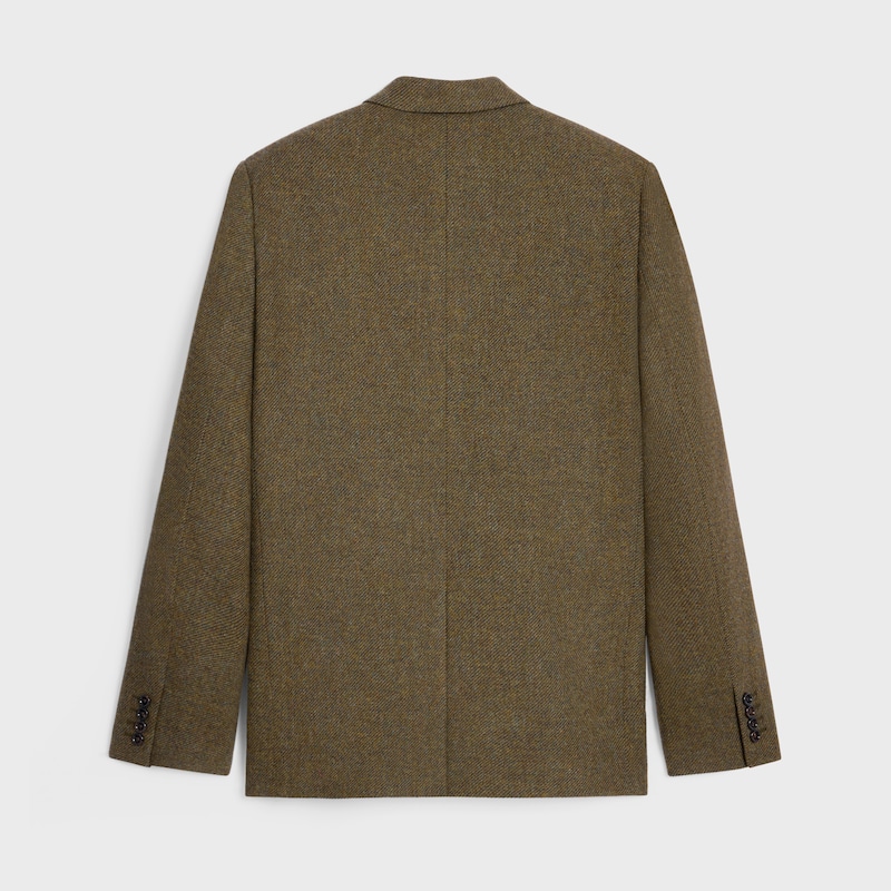 CHAQUETA ENTALLADA DE TRICOTINA DE LANA - MILITAR -  - 1 | CELINE