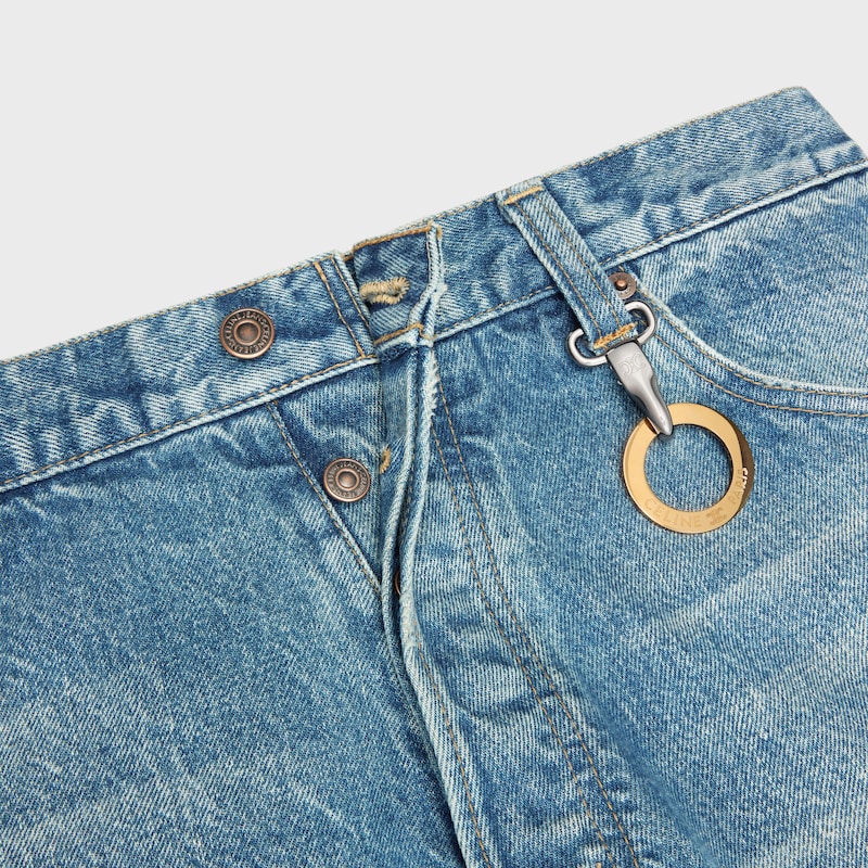 WIDE LEG JEANS 001 IN cotton denim - CLEAR WATERFALL -  - 1 | CELINE