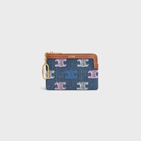 Coin Purse IN DENIM WITH TRIOMPHE EMBROIDERY - MULTICOLOR - NEW - 1 | CELINE