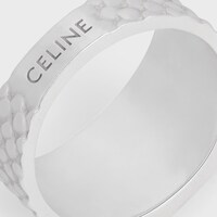 Triomphe Python Signet縞瑪瑙及銠銀色飾面純銀戒指 - 黑色 / 銀色 -  - 1 | CELINE