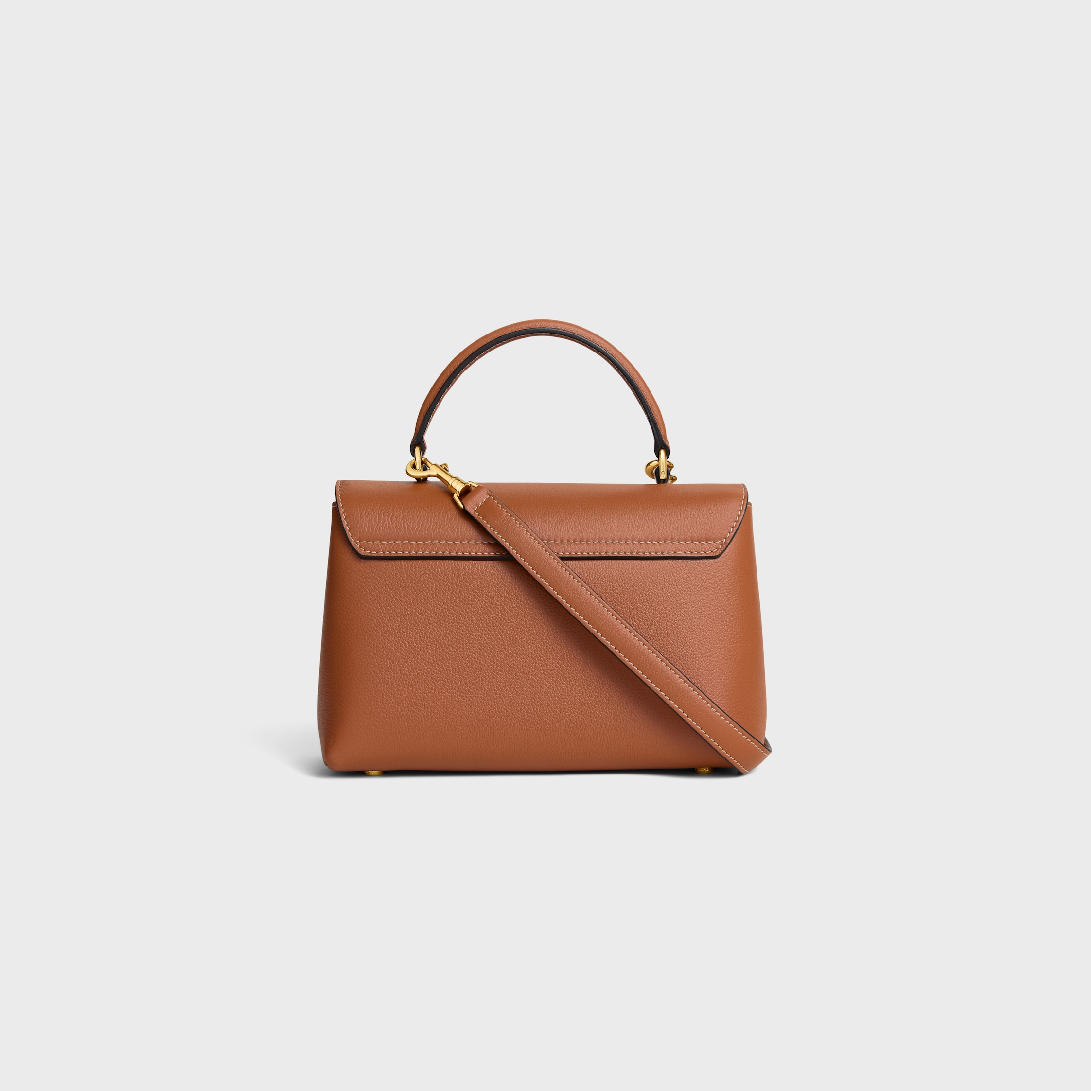 yhk.13 　CÉLINE セリーヌ　ブーティダークブラウンレザー 36 TEEN NINO BAG IN SUPPLE GRAINED CALFSKIN - TAN | CELINE