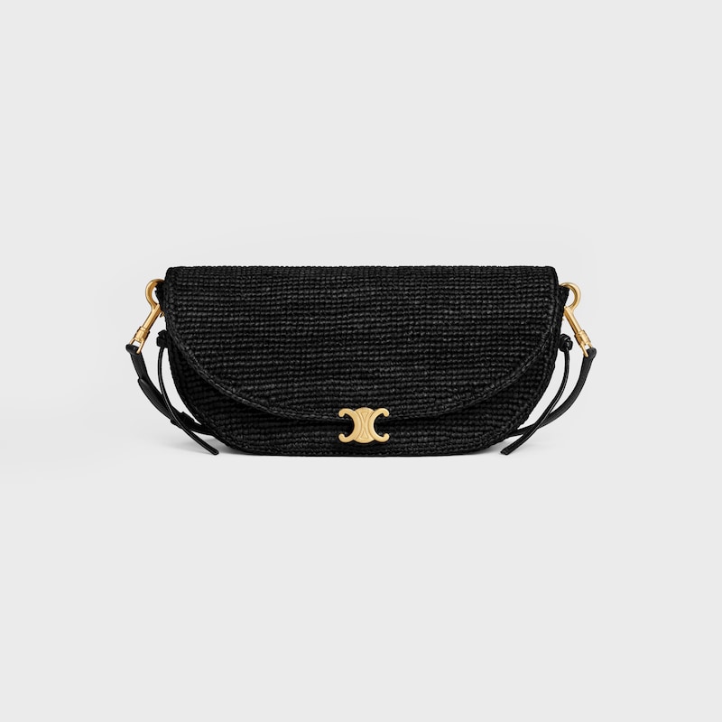 HALFMOON petit mod&egrave;le SOFT TRIOMPHE Raphia et agneau - Noir - NOUVEAUT&Eacute;S - 1 | CELINE