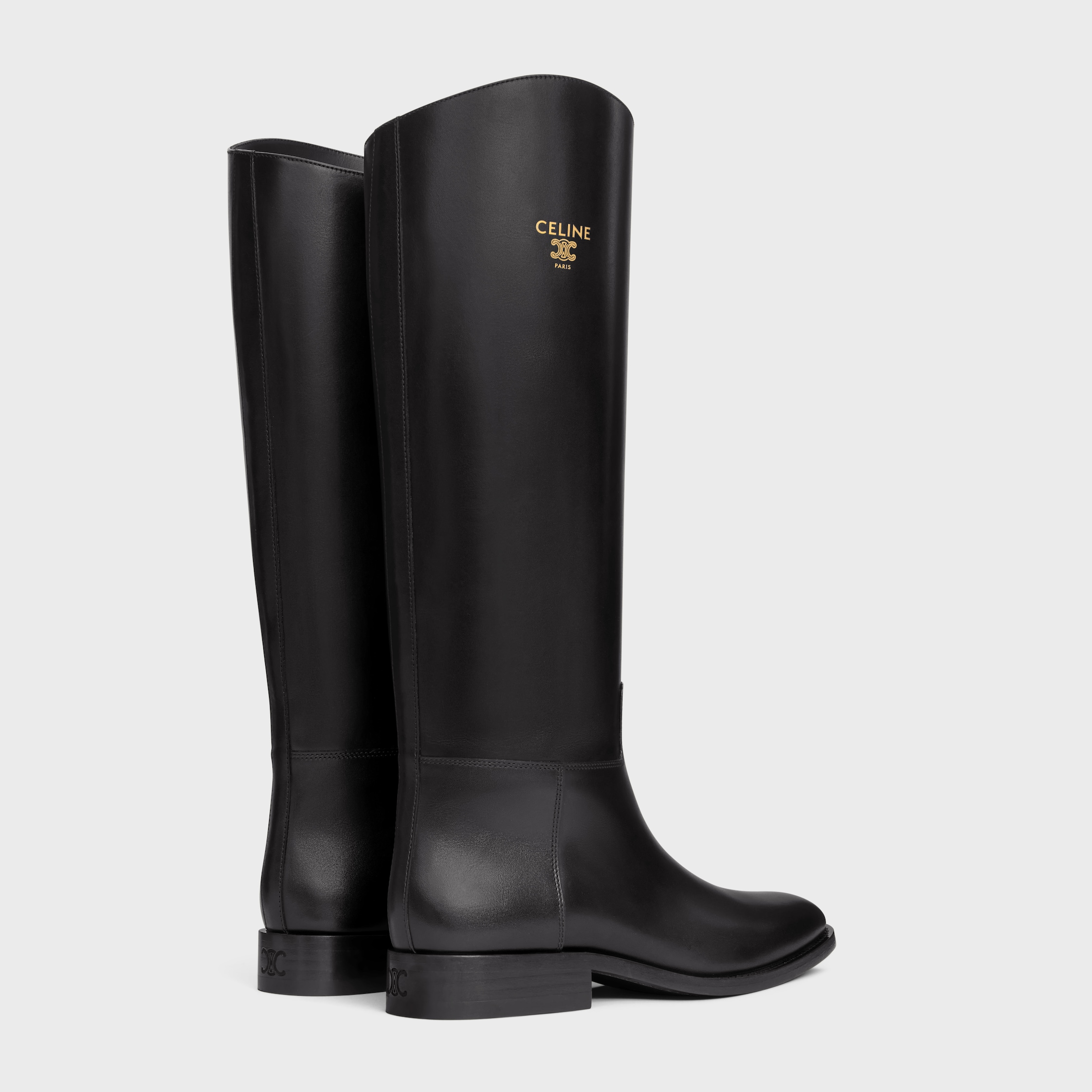 CELINE ANAIS RIDING BOOT IN CALFSKIN - BLACK | CELINE