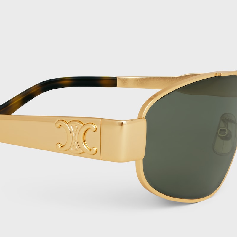 Triomphe Metal 03 Sunglasses in Metal - GOLD / GREEN -  - 1 | CELINE