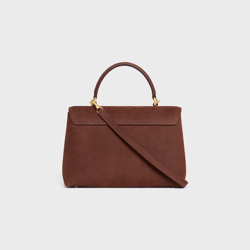MEDIUM NINO BAG IN GRAINED NUBUCK CALFSKIN - CHESTNUT - TOP-HANDLE BAGS - 1 | CELINE