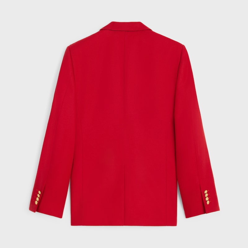 CHAQUETA CL&Aacute;SICA DE FRANELA DE LANA - ROJO -  - 1 | CELINE