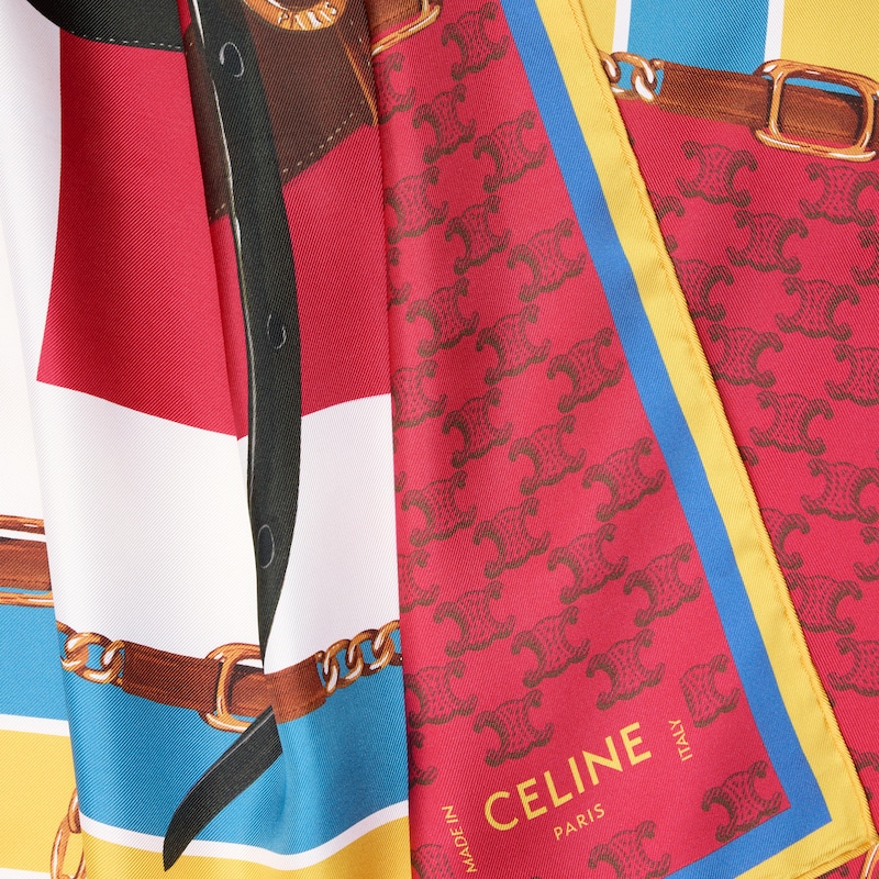 carr&eacute; twill soie - BLUE/YELLOW/RED -  - 1 | CELINE