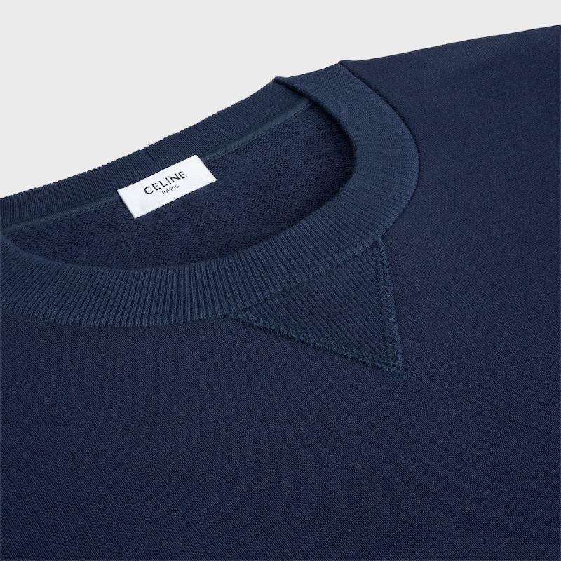 loose sweatshirt IN cotton fleece - NAVY/ CARMIN -  - 1 | CELINE