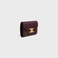 Celine スモール フラップウォレット トリオンフ ディープバーガンディ Celine スモール フラップウォレット トリオンフ ディープ