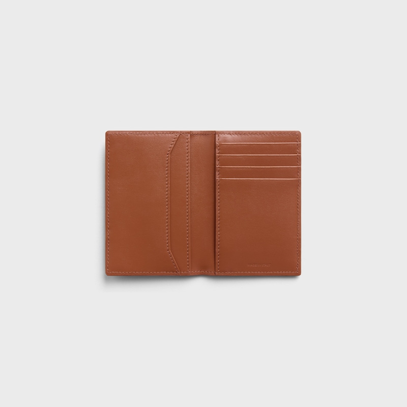 PORTE-CARTES VERTICAL EN AGNEAU LISSE - TAN / BLACK - NOUVEAUT&Eacute;S - 1 | CELINE