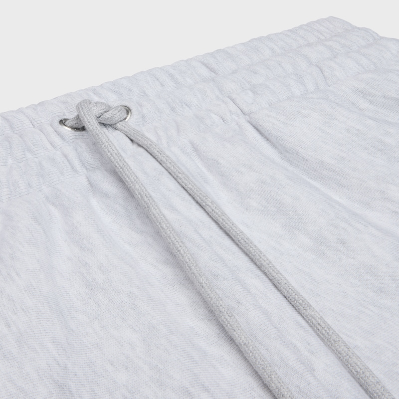 PANTALONES DEPORTIVOS DE FELPA DE ALGODÓN - GRIS PÁLIDO / NEGRO -  - 1 | CELINE