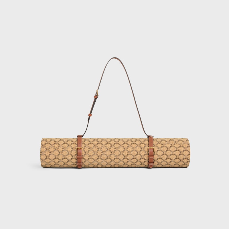 YOGA MAT IN CORK WITH TRIOMPHE ALL-OVER PRINT - NATURAL - HOME - 1 | CELINE
