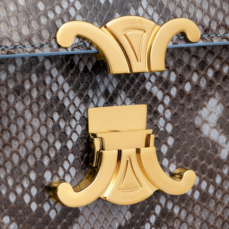 BOLSO TEEN TRIOMPHE DE PATCHWORK DE PIEL DE PITÓN - DENIM CLARO - TRIOMPHE - 1 | CELINE