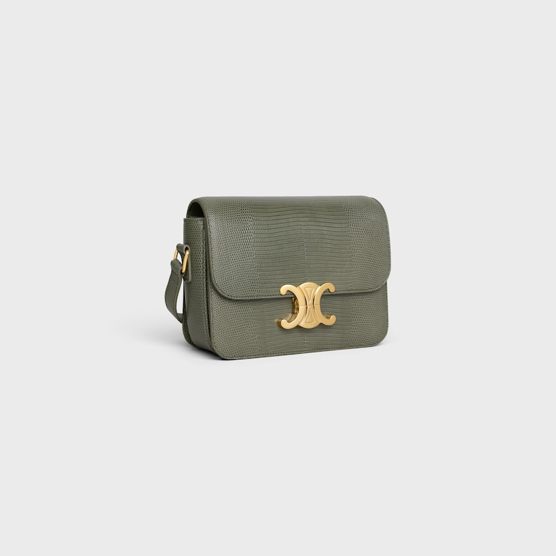 Teen Triomphe Bag in lizard - FALL GREEN - TRIOMPHE - 1 | CELINE
