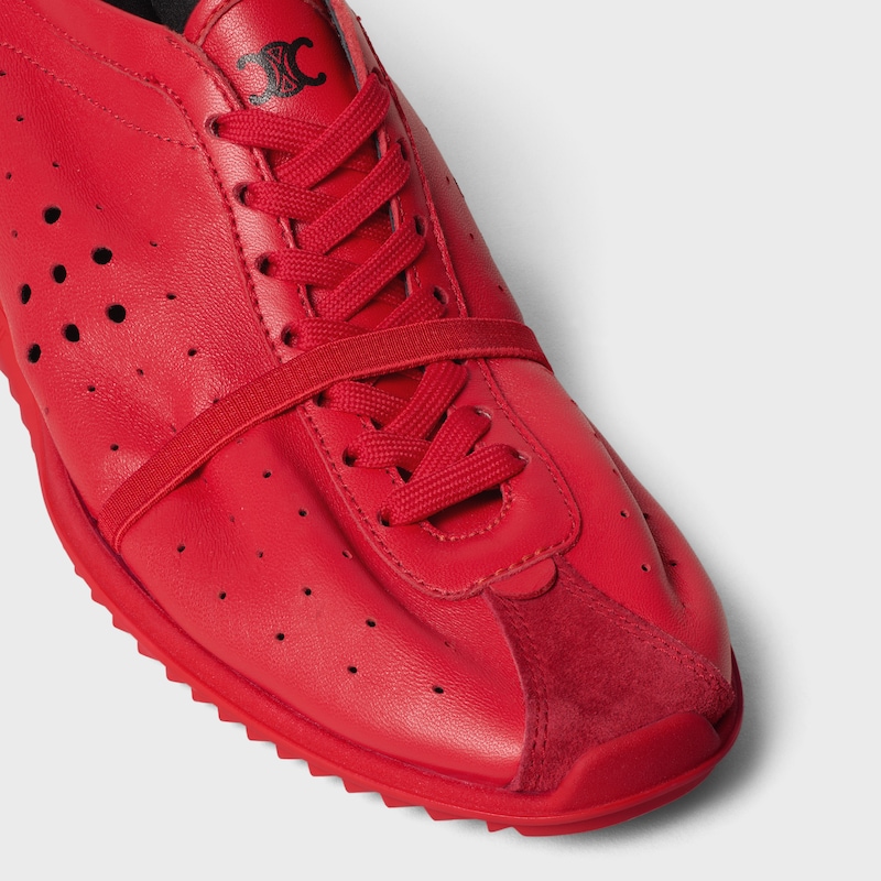 SNEAKER SOFT EN CUIR D'AGNEAU STRETCH, CUIR DE VEAU VELOURS ET CUIR D'AGNEAU - ULTRA ROUGE -  - 1 | CELINE