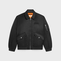 celine bomber jacket in nylon twill - BLACK -  - 1 | CELINE