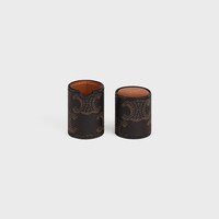 标志印花牛皮革口红包 - 黄褐色 - 美容用品 - 2 | CELINE
