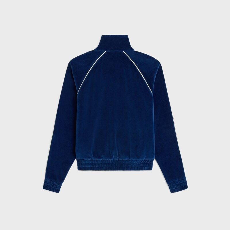 triomphe tracksuit jacket in velvet jersey - NAVY CHINA/ ECRU -  - 1 | CELINE