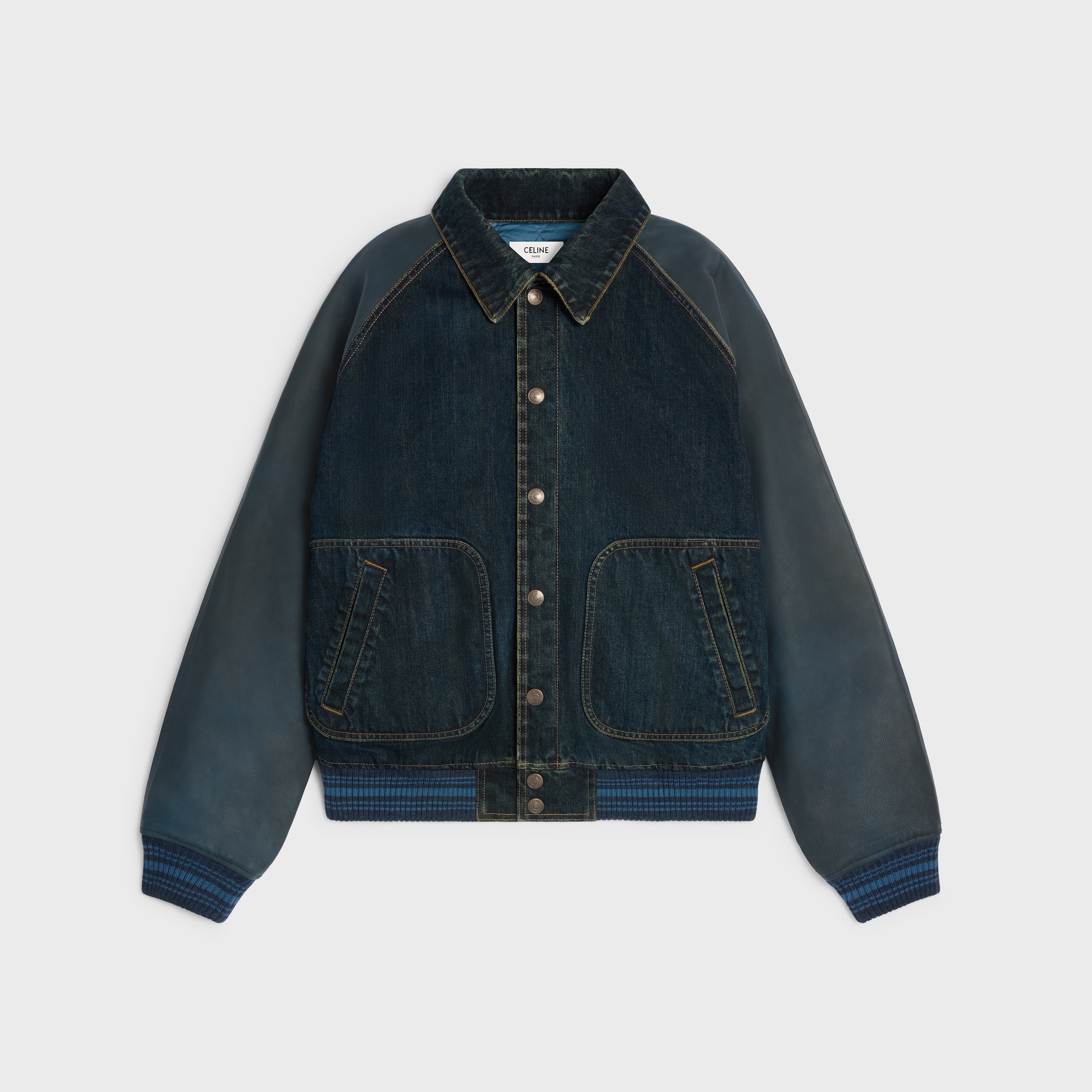 TEDDY JACKET IN COTTON DENIM - | CELINE