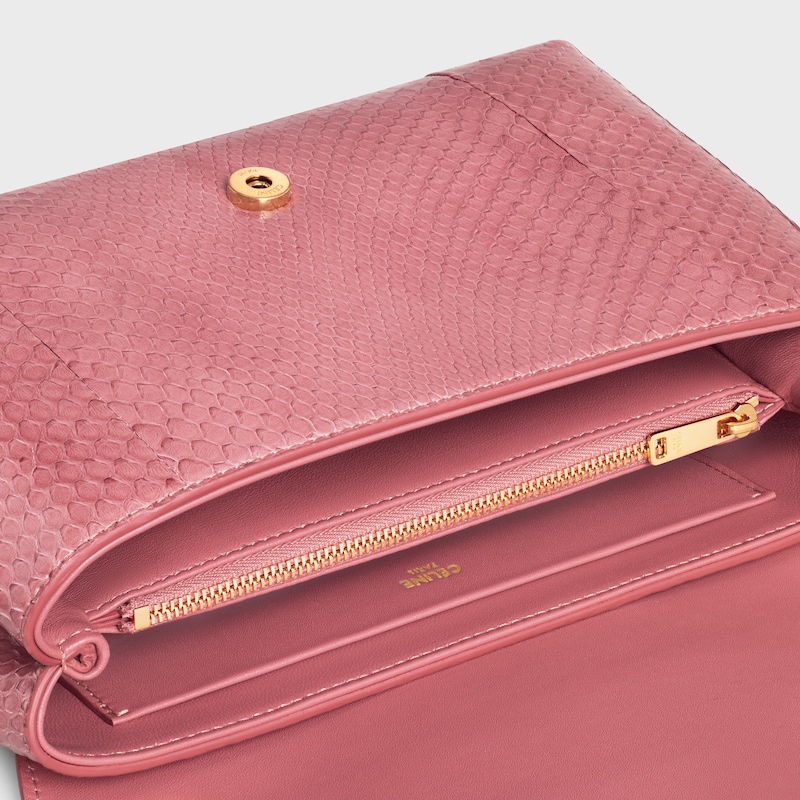 Medium Celine Victoire Bag in PYTHON - PINK - MORE LINES - 1 | CELINE