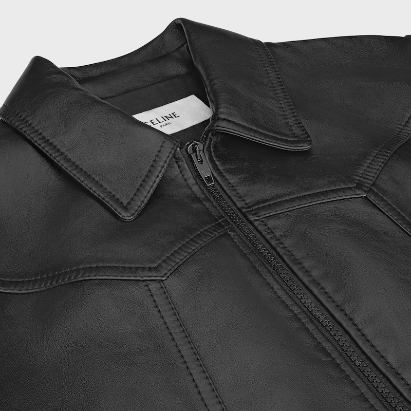 loose blouson jacket in soft lambskin - BLACK -  - 1 | CELINE