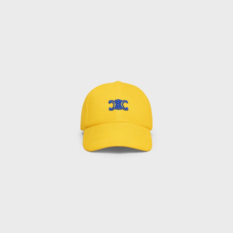 VIVIENNE CAP IN corduroy - YELLOW / BLUE -  - 1 | CELINE