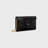 POCHETTE ENVELOPPE AVEC CHA&Icirc;NE l&eacute;zard - Noir - POCHETTES AVEC CHA&Icirc;NE - 2 | CELINE