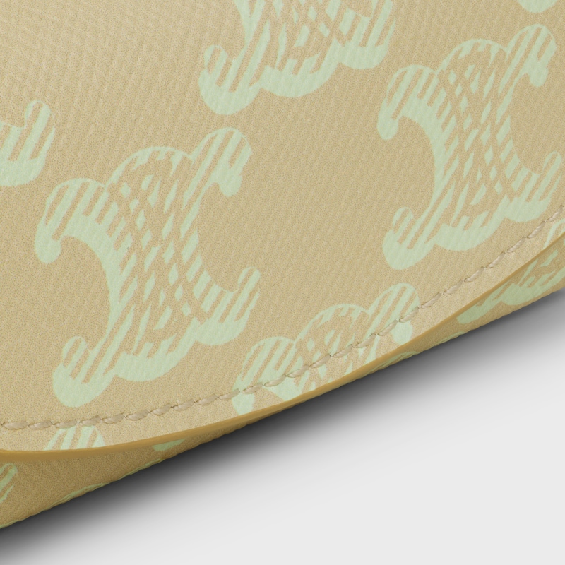 RING CASE IN TRIOMPHE CANVAS - SANDCASTLE / SOFT LIME - BEAUTY ACCESSORIES - 1 | CELINE