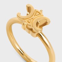 ANILLO TRIOMPHE SOLITAIRE DE LATÓN CON ACABADO DORADO - DORADO -  - 1 | CELINE