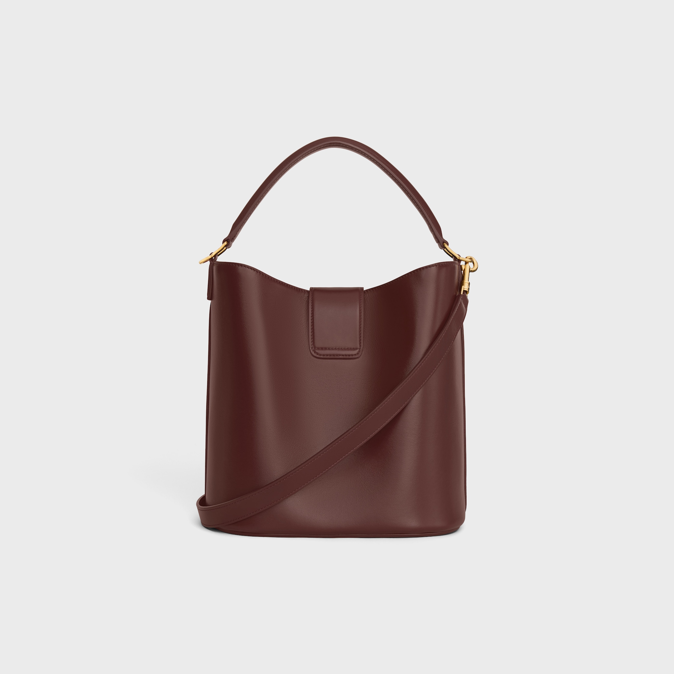MEDIUM BUCKET LOUISE IN SMOOTH CALFSKIN - CHESTNUT | CELINE