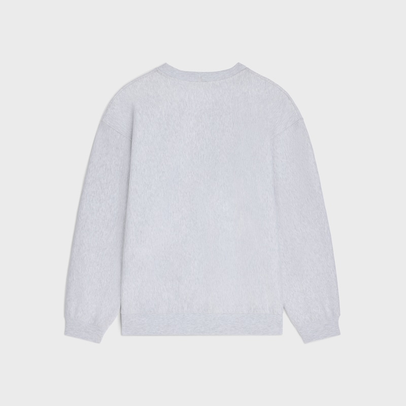 sweatshirt IN cotton fleece - PALE GREY / BLACK -  - 1 | CELINE
