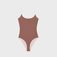 swimsuit IN monogram matte jersey - ROSE WATER/PLUM -  - 1 | CELINE