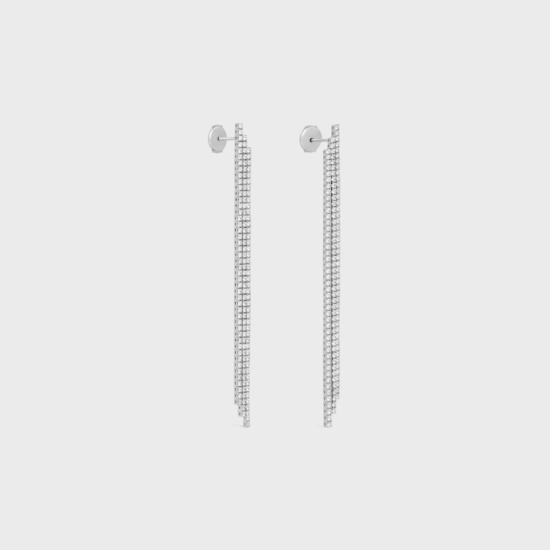 Tennis Cocktail Earrings in White Gold and Diamonds - White Gold & White - FINE JEWELLERY - 1 | CELINE
