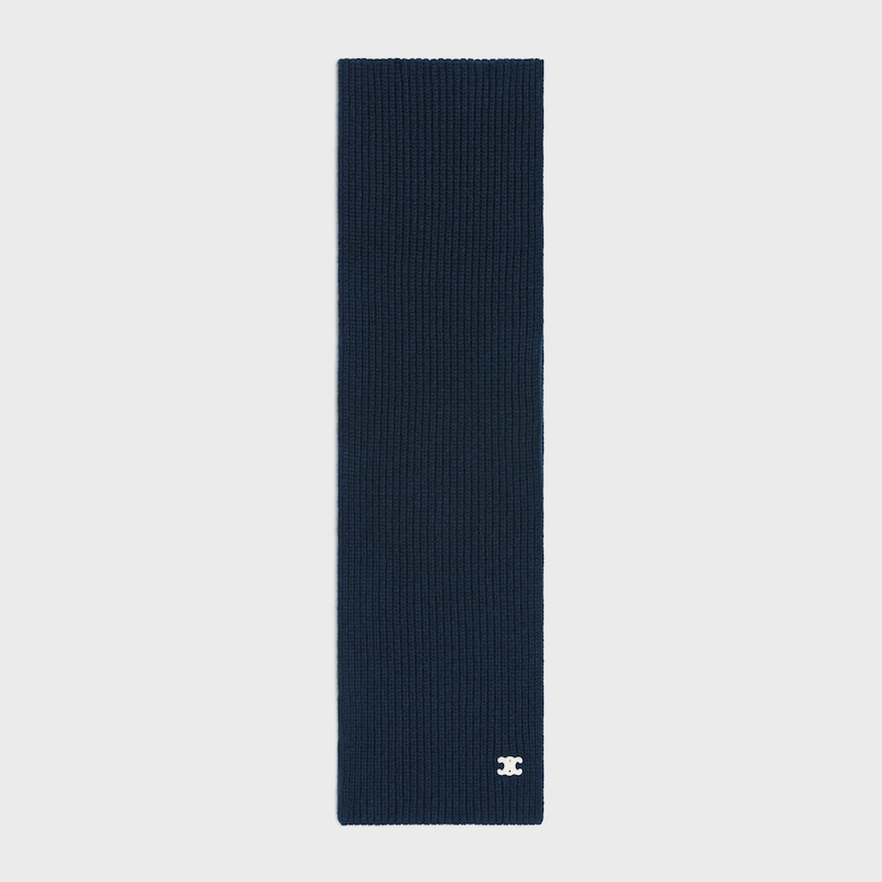 triomphe scarf IN SEAMLESS CASHMERE - NAVY -  - 1 | CELINE