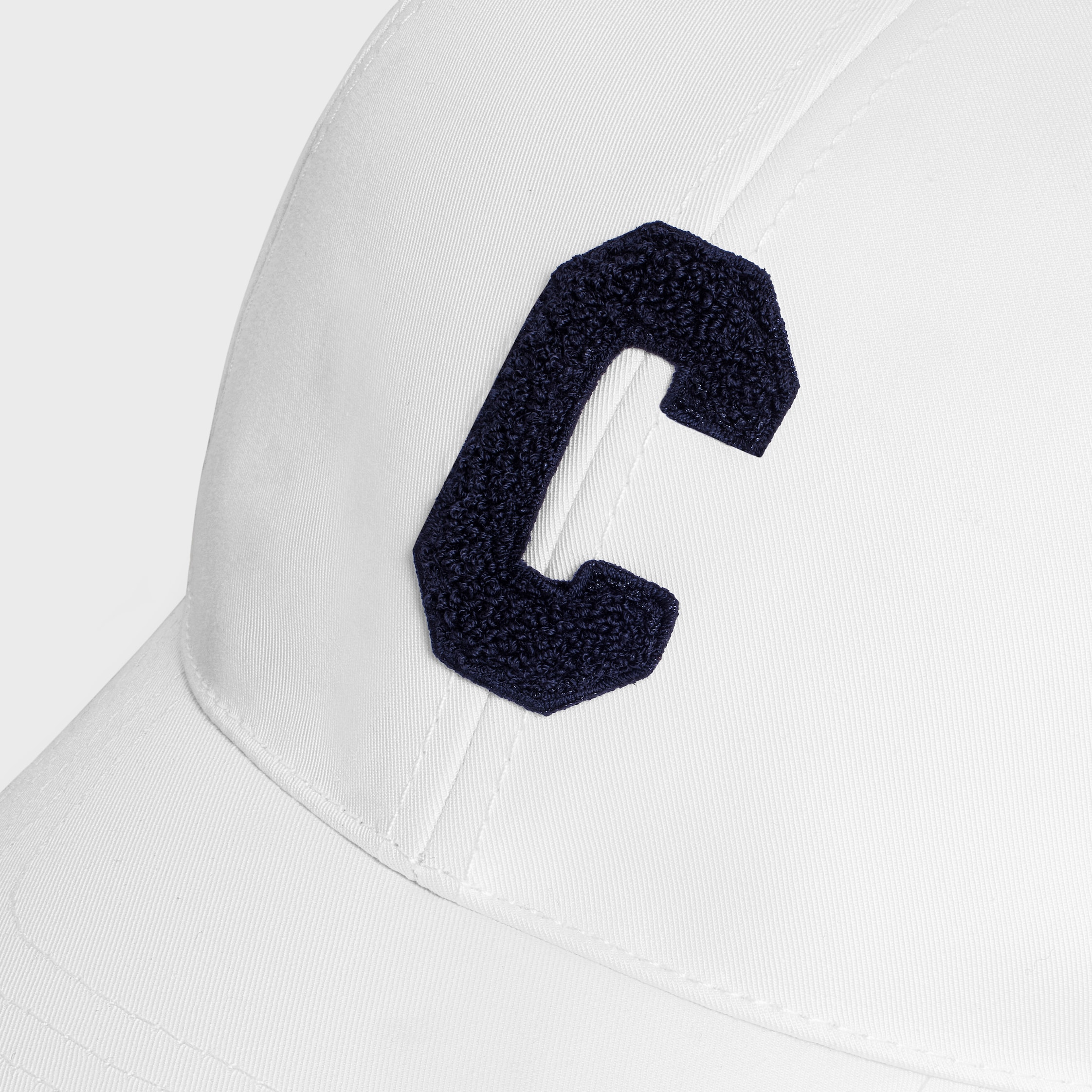 INITIAL BASEBALL CAP IN COTTON - WHITE | CELINE