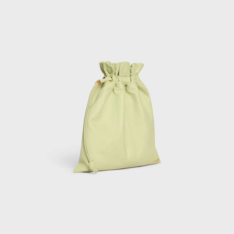 SMALL CRYSTAL POUCH IN LAMBSKIN - SOFT LIME - NEW - 1 | CELINE