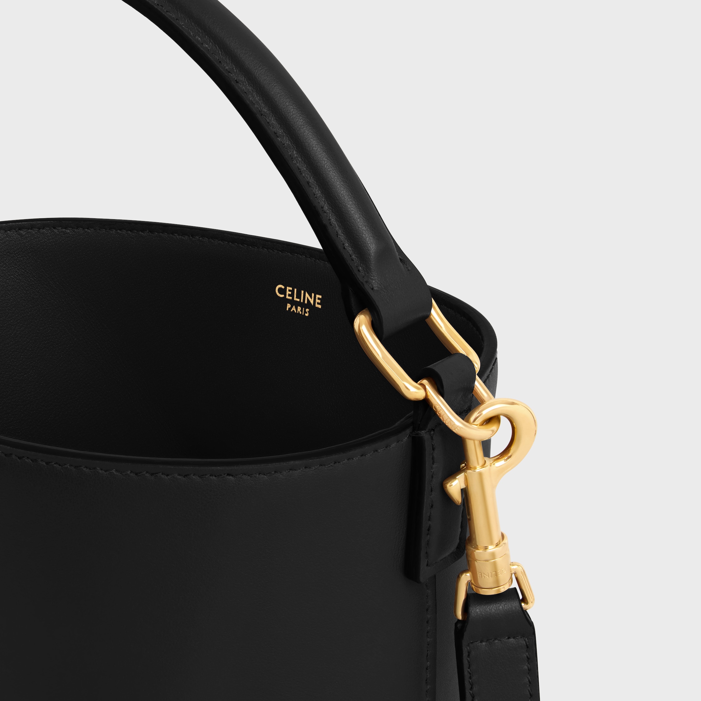 CELINE◆ルイーズ スモール レザー バケットバッグ ブラック Celine/セリーヌ｜スモール レザー バケット バッグ