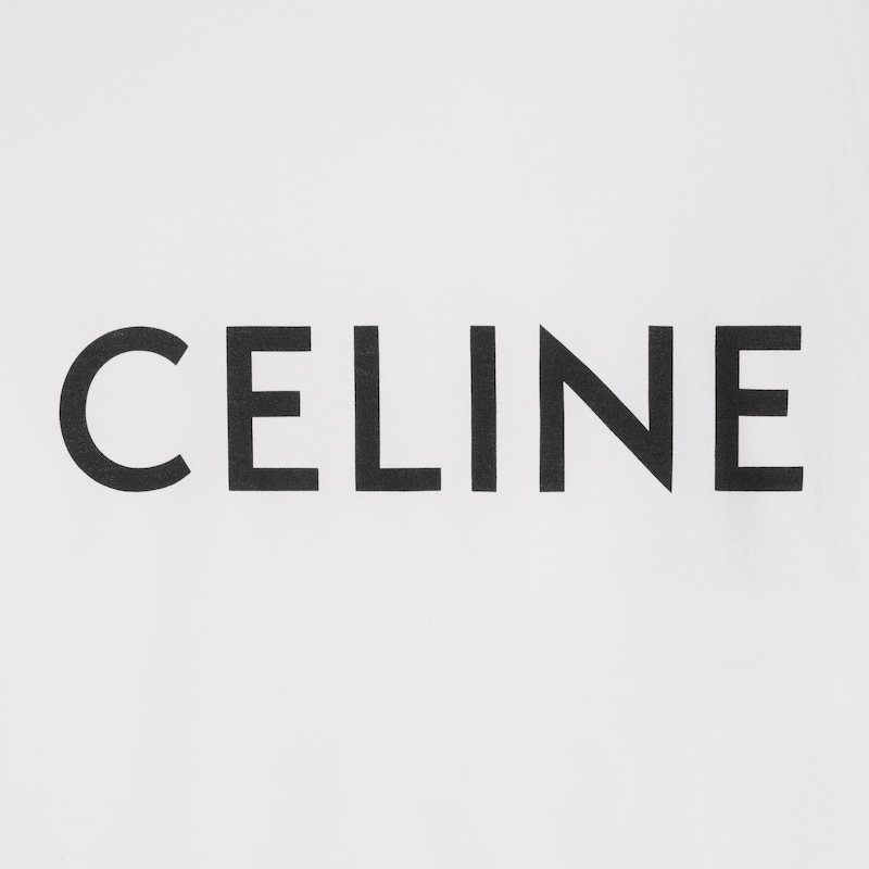CELINE LOOSE T-SHIRT IN COTTON JERSEY - CHALK / BLACK -  - 1 | CELINE